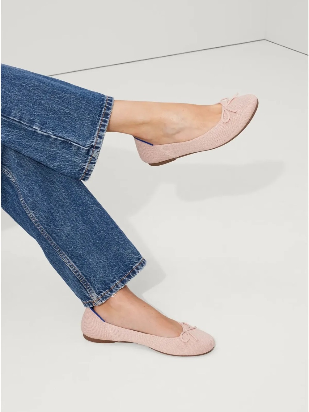 Rothy's Blush Pink Bow Tie Ballet Flats (9)